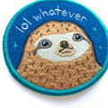 embroidery detail sloth face animal patch