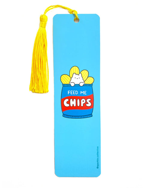 'Feed Me Chips' Cats & Snacks Bookmark