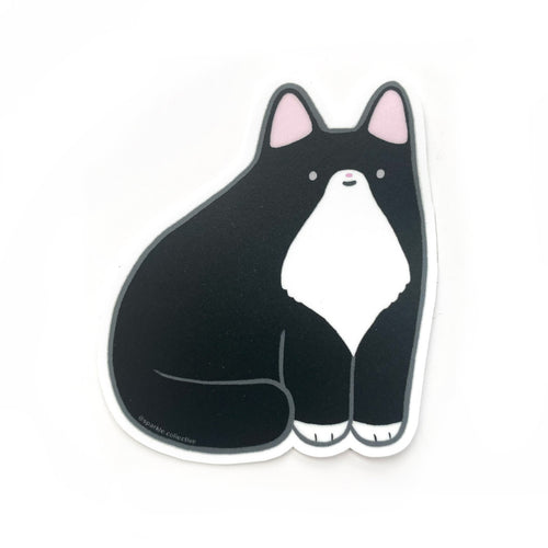 Black Tuxedo Cat Vinyl Sticker