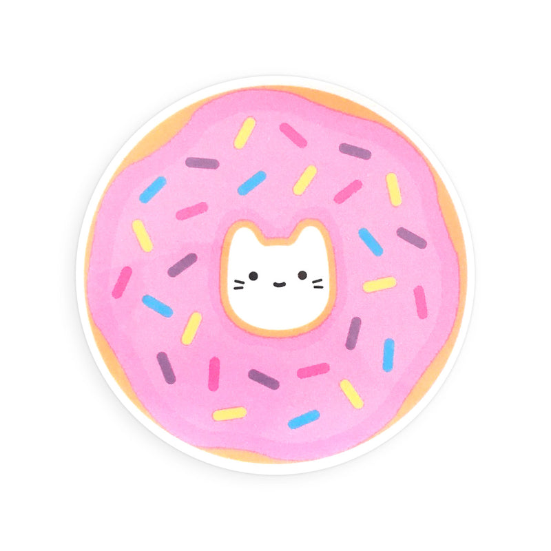 Pink Donut Cat Vinyl Sticker