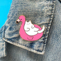 Flamingo Floaty Cat Enamel Pin