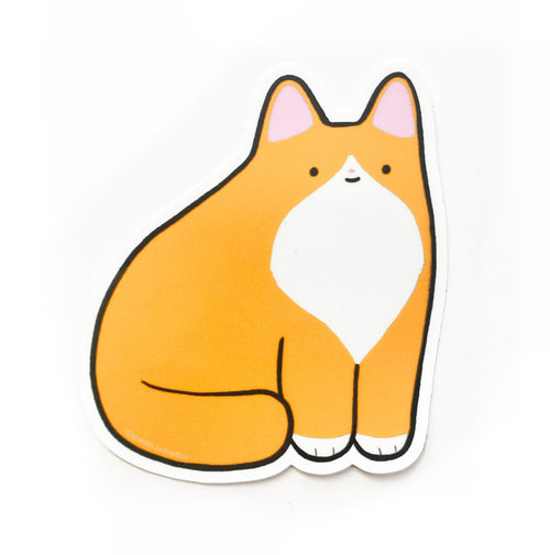 Orange & White Cat Vinyl Sticker