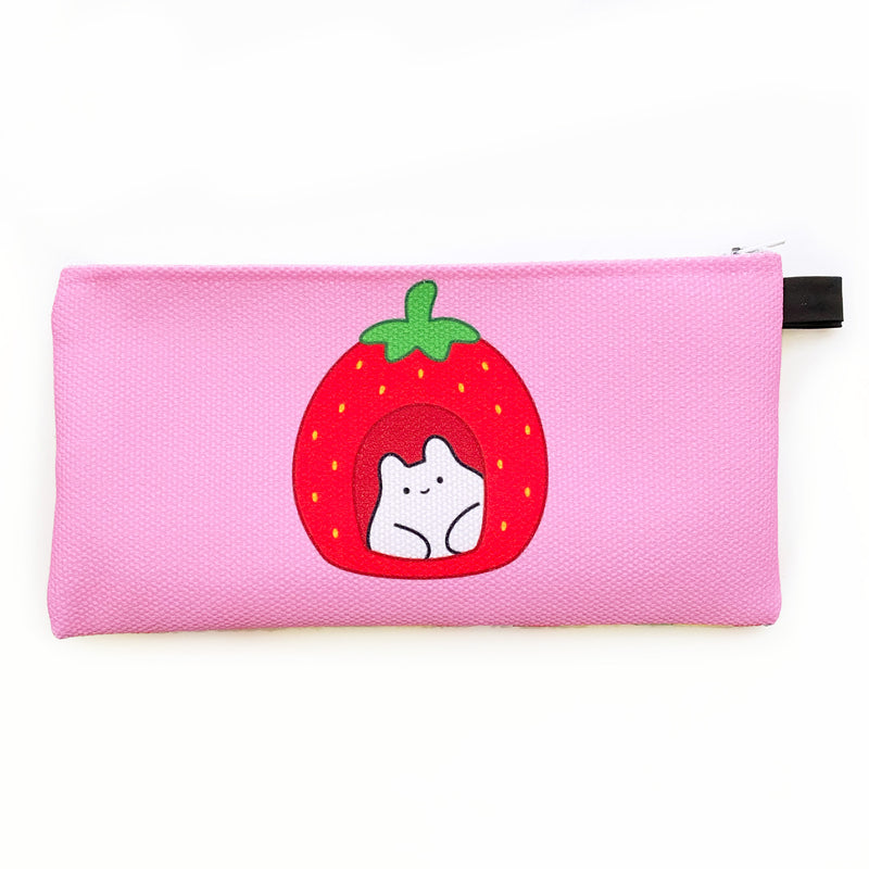 Strawberry Cat Zipper Pouch