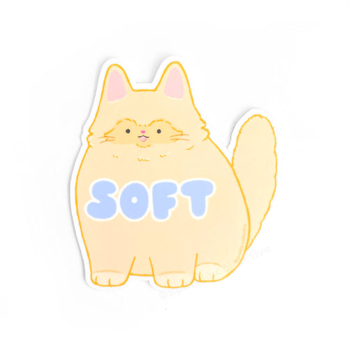 'Soft' Cat Vinyl Sticker