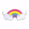 rainbow colorful iron-on embroidery kittens kawaii patch