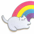 candy color cute white cat illustrated patch