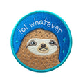 sloth cute lol whatever patch iron-on blue and green 
