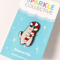 Candy Cane Baby Cat Enamel Pin