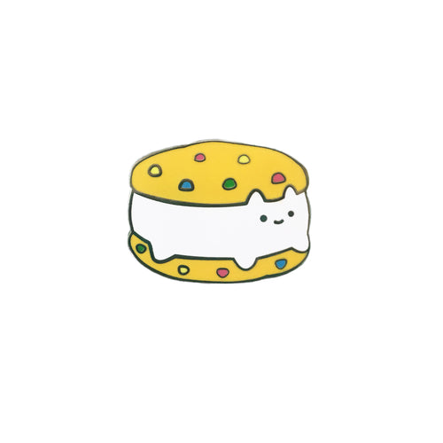 Cookie Sandwich Cat Enamel Pin - Rainbow Chip