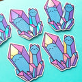 Rainbow Crystal Cats Holographic Sticker