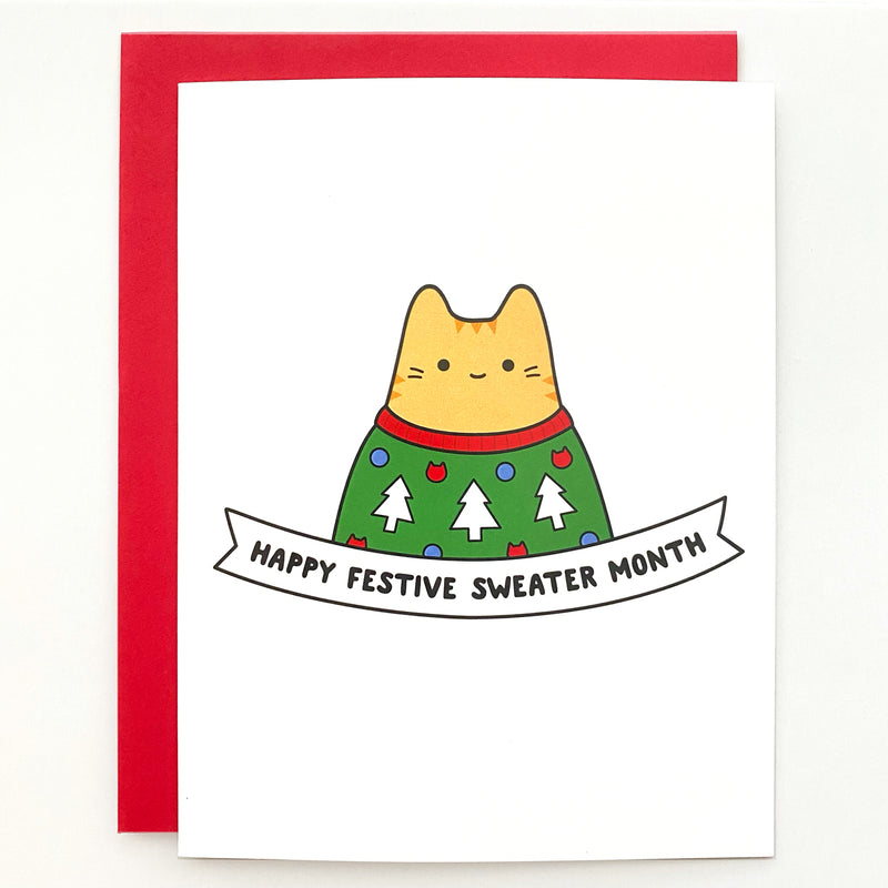 'Happy Festive Sweater Month' Greeting Card