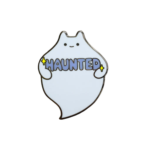 'Haunted' Ghost Cat Enamel Pin
