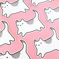 pastel minimalist cat vinyl sticker