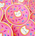 cats kitten in rainbow sprinkle pink donut doughnut illustration decal