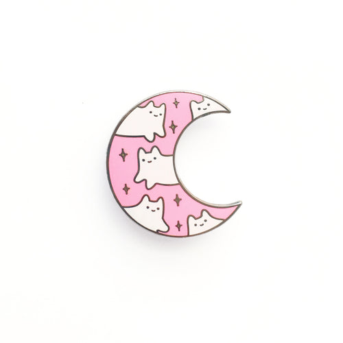 Pink Crescent Moon Enamel Pin