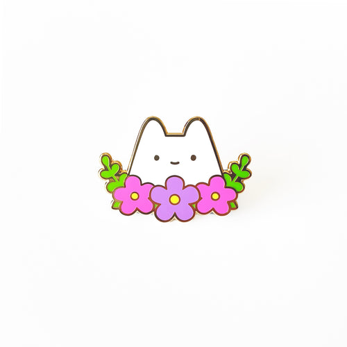 Floral Cat Enamel Pin
