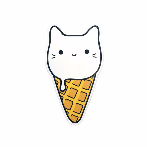 ice cream kitten cute kawaii illustration decal minimal
