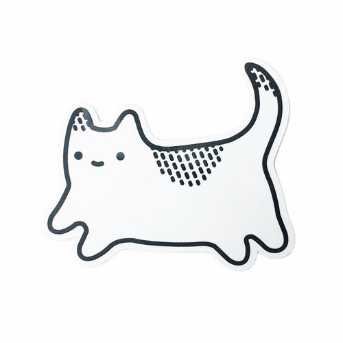 kitten cute kawaii sticker decal white and black illustration