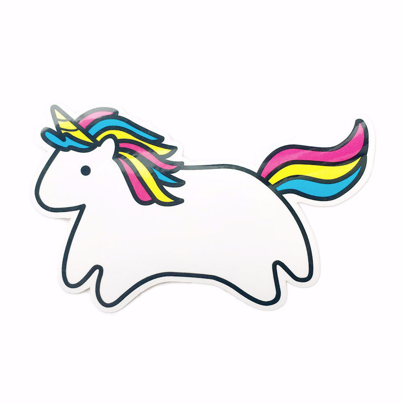rainbow cute kawaii minimalist unicorn illustration decal sticker