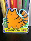 'Dangerous' Baby Tiger Holographic Sticker